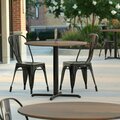 Lancaster Table & Seating LT Excalibur 36'' Round Dining Height Table with Textured Farmhouse Finish and Cross Base Plate 42736RDFH30D